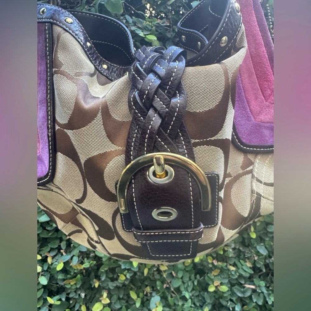 Coach Brown and Pink Signature Soho Shoulder Bag - Picture 5 of 13